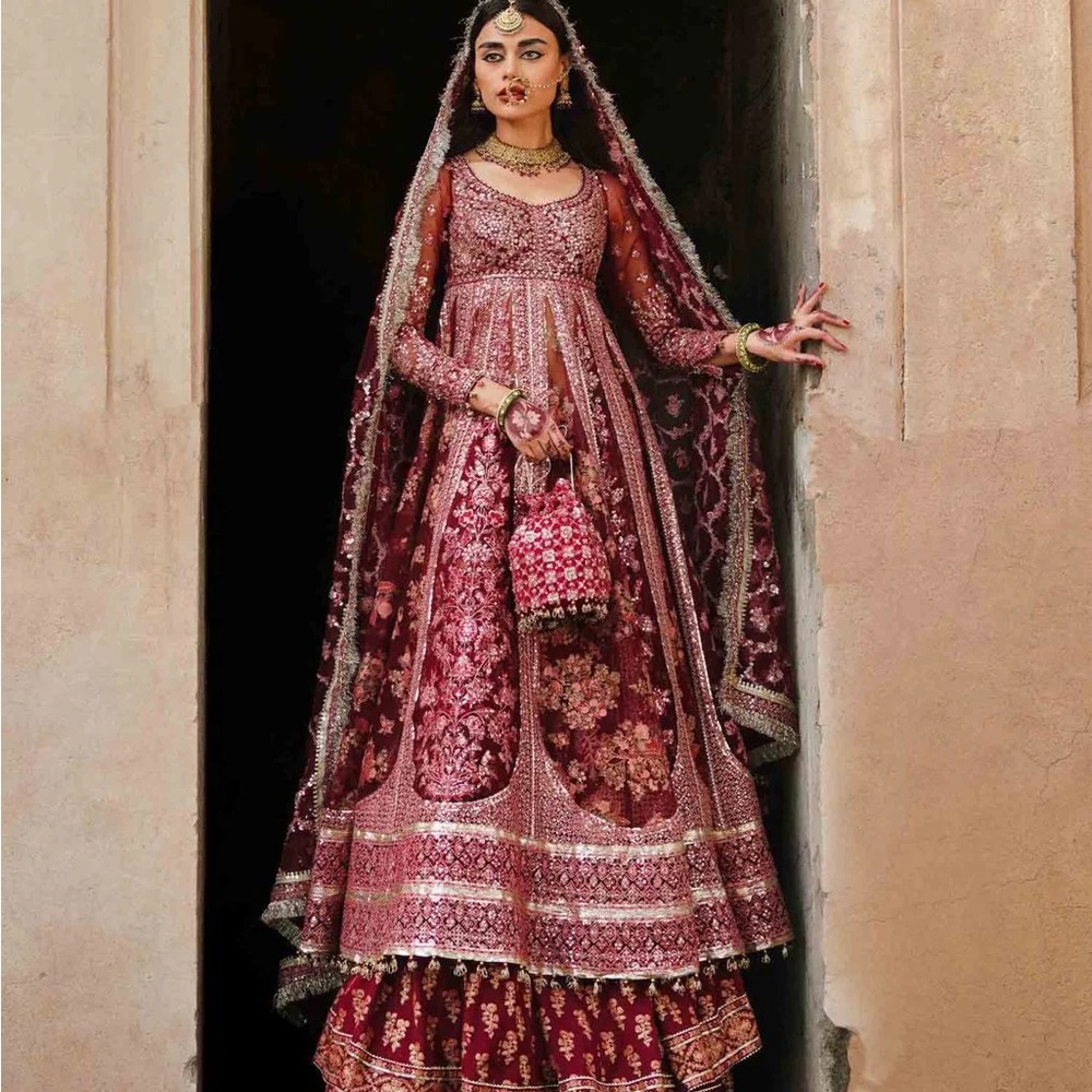 Hussain Rehar Taab Anarkali Dress with Lehenga